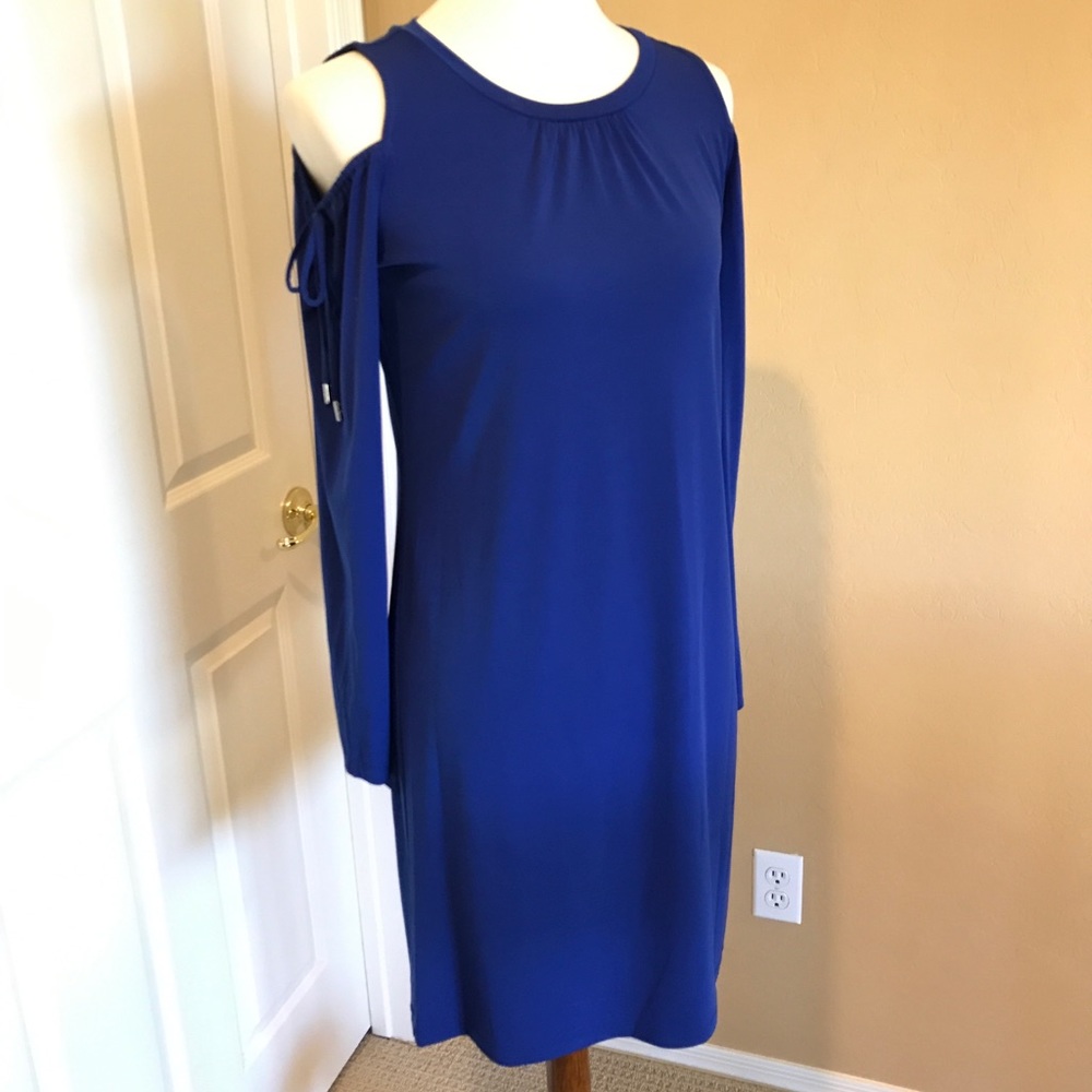 💗Michael Kors royal blue dress cold shoulder.